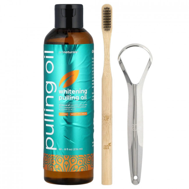 artnaturals, Набор отбеливающего полоскающего масла, 3 предмета artnaturals, Набор отбеливающего полоскающего масла, 3 предмета