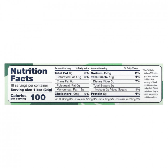 Zing Bars, Plant-Based Mini Bar, Dark Chocolate Mint in Almond Butter, 18 Bars, 0.84 oz (24 g) Each