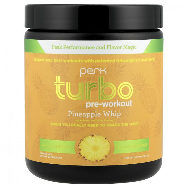 Perk Energy, Turbo, предтренировочный комплекс со вкусом ананаса, 304 г (10,9 унций)