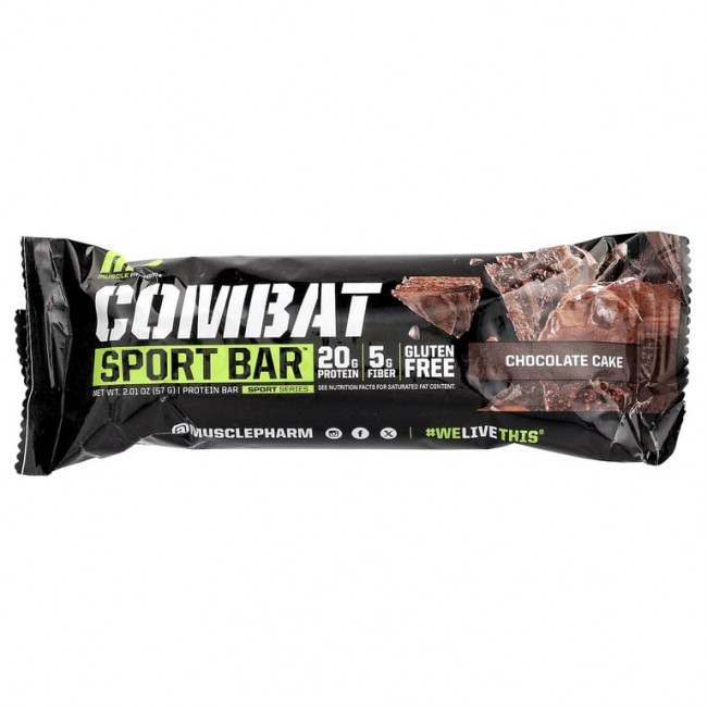 MusclePharm, Протеиновый батончик Combat Ready ™, шоколадный торт, 4 батончика, 57 г (2,01 унции) MusclePharm, Протеиновый батончик Combat Ready ™, шоколадный торт, 4 батончика, 57 г (2,01 унции)