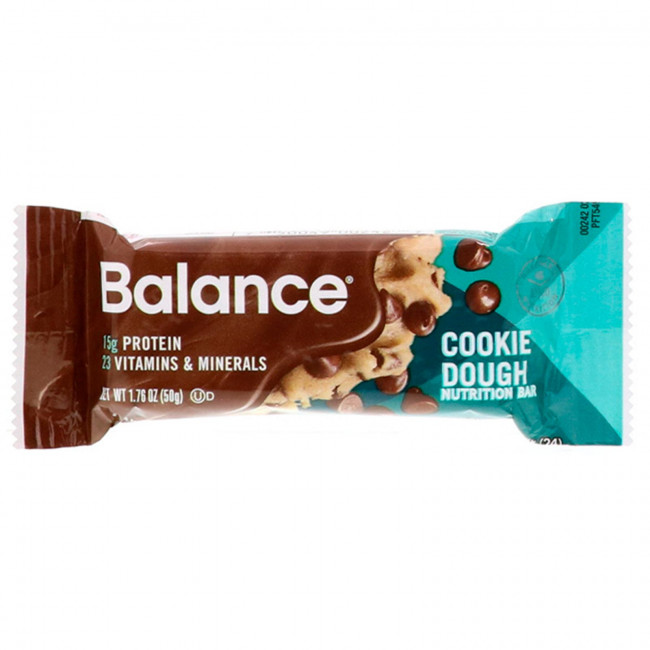 Balance Bar, Батончик Здорового Питания, печенье Тесто, 6 баров, 1,76 унции (50 г) каждый Balance Bar, Батончик Здорового Питания, печенье Тесто, 6 баров, 1,76 унции (50 г) каждый