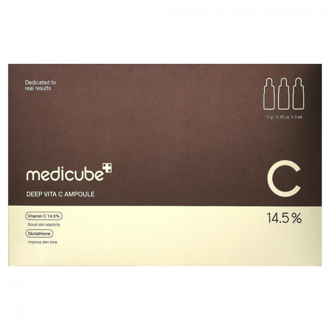 Medicube, ампулы Deep Vita C, 3 флакона по 10 г (0,35 унции) каждый.