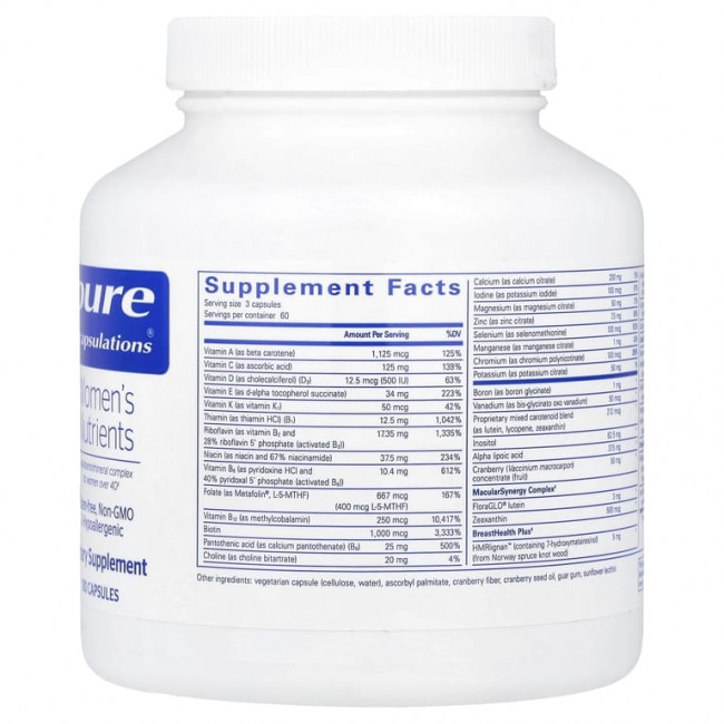 Pure Encapsulations, Питательные вещества для женщин, 180 капсул Pure Encapsulations, Питательные вещества для женщин, 180 капсул