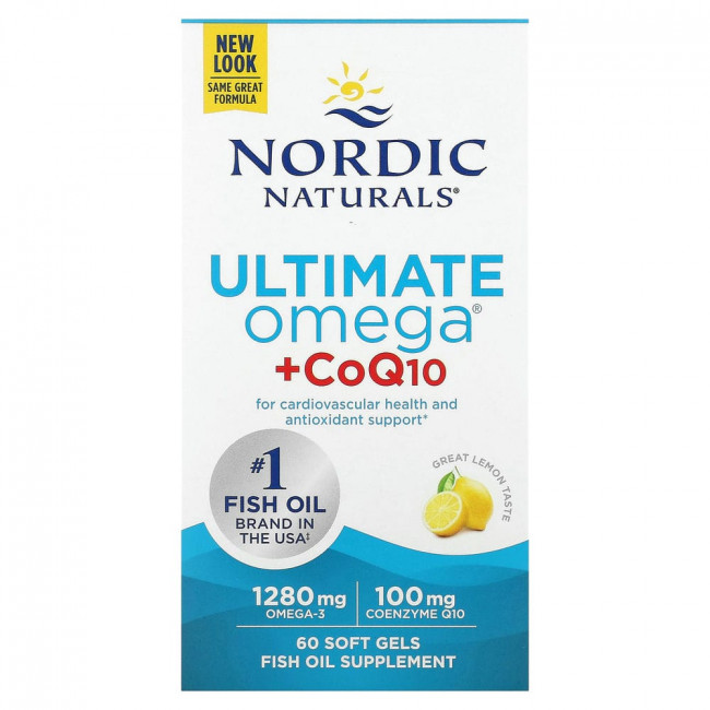 Nordic Naturals, Ultimate Omega + CoQ10, 640 мг, 60 капсул Nordic Naturals, Ultimate Omega + CoQ10, 640 мг, 60 капсул