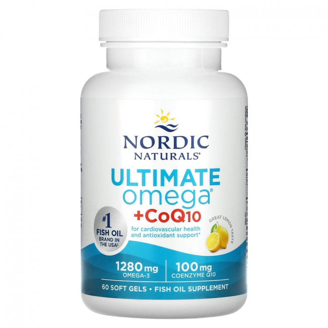 Nordic Naturals, Ultimate Omega + CoQ10, 640 мг, 60 капсул Nordic Naturals, Ultimate Omega + CoQ10, 640 мг, 60 капсул