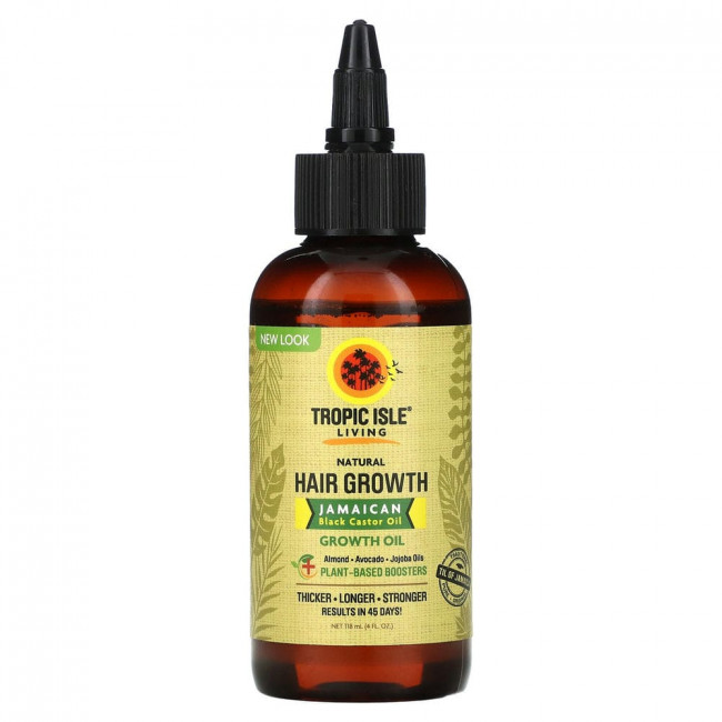 Tropic Isle Living, Natural Hair Growth Oil, ямайское черное касторовое масло, 118 мл (4 жидк. Унции)