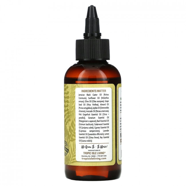 Tropic Isle Living, Natural Hair Growth Oil, ямайское черное касторовое масло, 118 мл (4 жидк. Унции)