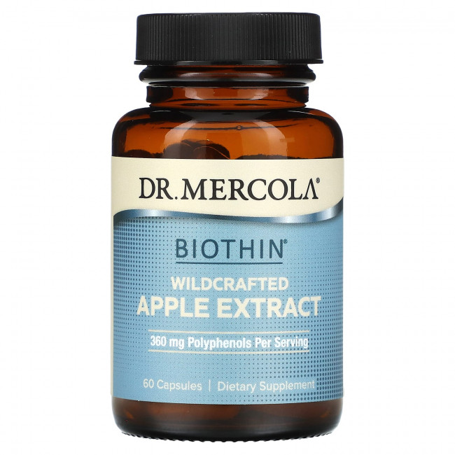Dr. Mercola, Biothin, экстракт дикорастущего яблока, 60 капсул Dr. Mercola, Biothin, экстракт дикорастущего яблока, 60 капсул