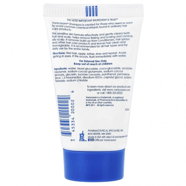 Vanicream, шампунь для чувствительной кожи, 59 мл (2 жидк. унции) Vanicream, шампунь для чувствительной кожи, 59 мл (2 жидк. унции)