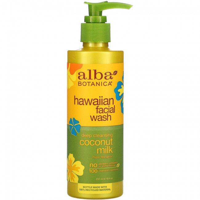 Alba Botanica, гавайское средство для умывания, с кокосовым молоком для глубокого очищения, 237 мл (8 жидк. унций) Alba Botanica, гавайское средство для умывания, с кокосовым молоком для глубокого очищения, 237 мл (8 жидк. унций)