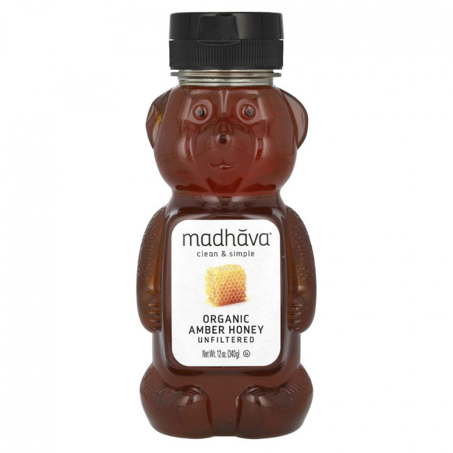 Madhava Natural Sweeteners, Органический янтарный мед, 12 унций (340 г) Madhava Natural Sweeteners, Органический янтарный мед, 12 унций (340 г)