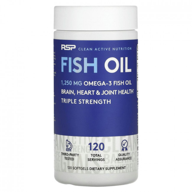 RSP Nutrition, рыбий жир, 1250 мг омега-3, 120 мягких таблеток RSP Nutrition, рыбий жир, 1250 мг омега-3, 120 мягких таблеток