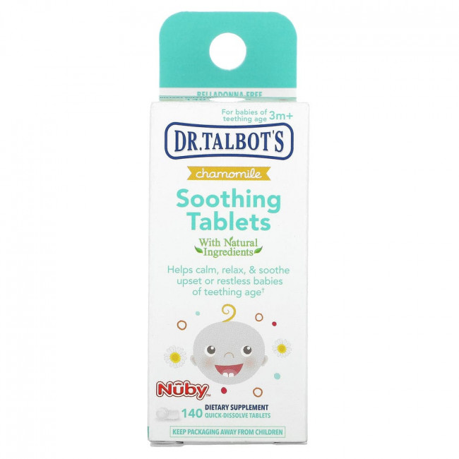 Dr. Talbot's, Успокаивающие таблетки, ромашка, от 3 месяцев, 140 таблеток Dr. Talbot's, Успокаивающие таблетки, ромашка, от 3 месяцев, 140 таблеток