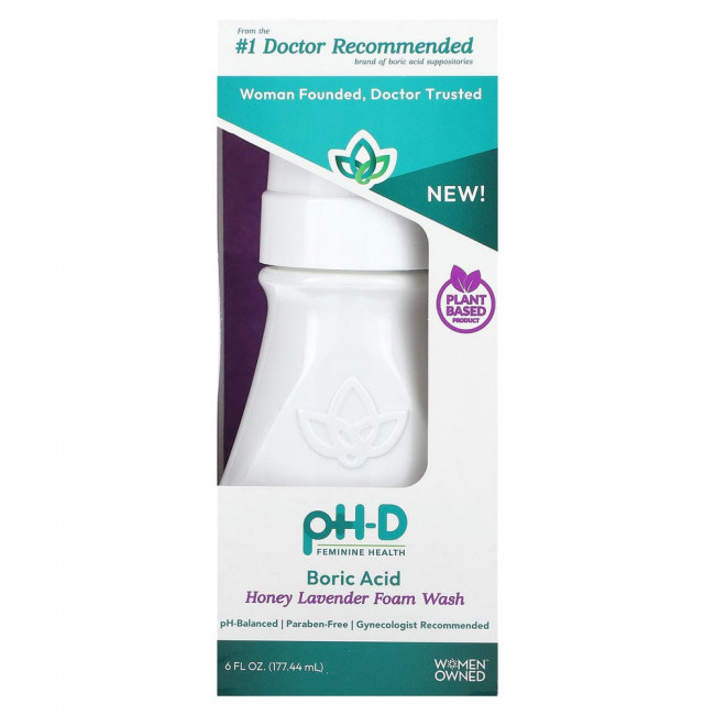 pH-D Feminine Health, пенка для умывания с борной кислотой, мед и лаванда, 177,44 мл (6 жидк. унций)