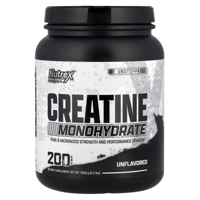 Nutrex Research, Моногидрат креатина, без добавок, 1000 г (2,2 фунта)
