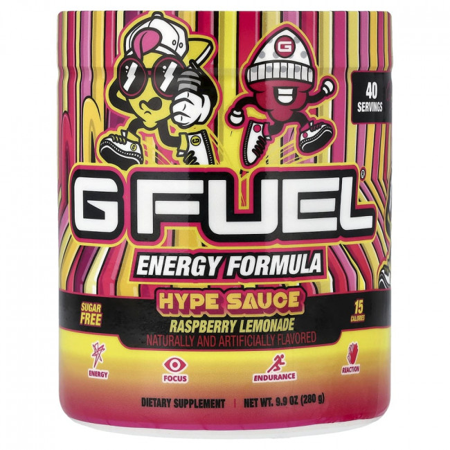 G FUEL, Энергетическая формула, Соус Hype, Малиновый лимонад, 280 г (9,9 унций) G FUEL, Энергетическая формула, Соус Hype, Малиновый лимонад, 280 г (9,9 унций)