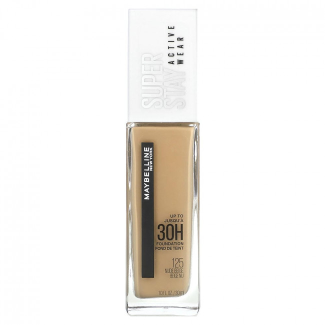 Maybelline, Super Stay, Active Wear Foundation, 125 Nude Beige, 1 fl oz (30 ml) (Снят с производства)
