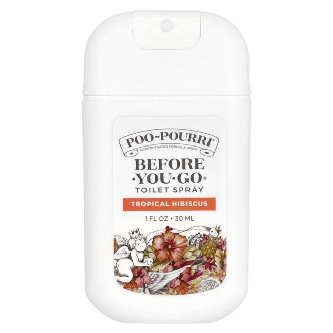 Poo-Pourri, Спрей для туалета Before-You-Go®, тропический гибискус, 30 мл (1 жидк. Унция) Poo-Pourri, Спрей для туалета Before-You-Go®, тропический гибискус, 30 мл (1 жидк. Унция)