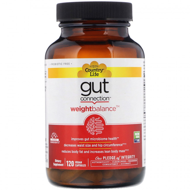 Country Life, Gut Connection, Weight Balance, 60 Vegan Capsules Country Life, Gut Connection, Weight Balance, 60 Vegan Capsules