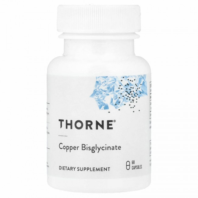 Thorne Research, Биглицинат меди, 60 капсул