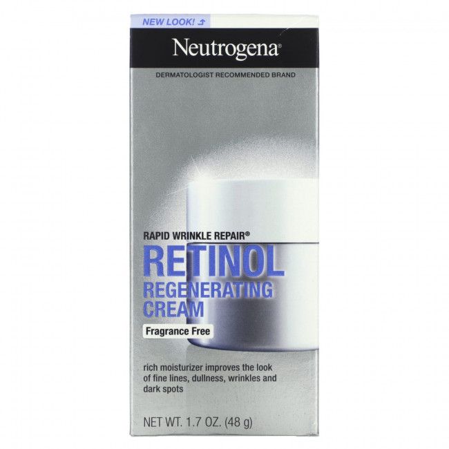 Neutrogena, Rapid Wrinkle Repair, восстанавливающий крем с ретинолом, без отдушек, 48 г (1,7 унции)