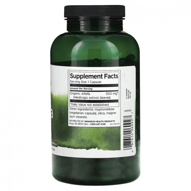 Swanson, Alfalfa, 500 mg, 360 Capsules