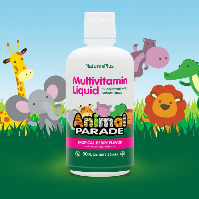 NaturesPlus, Source of Life, детский жидкий мультивитамин Animal Parade с натуральным вкусом тропических ягод, 887,10 мл (30 жидких унций) NaturesPlus, Source of Life, детский жидкий мультивитамин Animal Parade с натуральным вкусом тропических ягод, 887,10 мл (30 жидких унций)