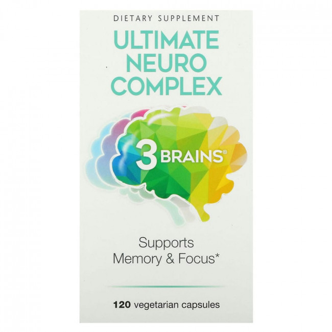 Natural Factors, 3 Brains, Ultimate Neuro Complex, 120 вегетарианских капсул Natural Factors, 3 Brains, Ultimate Neuro Complex, 120 вегетарианских капсул