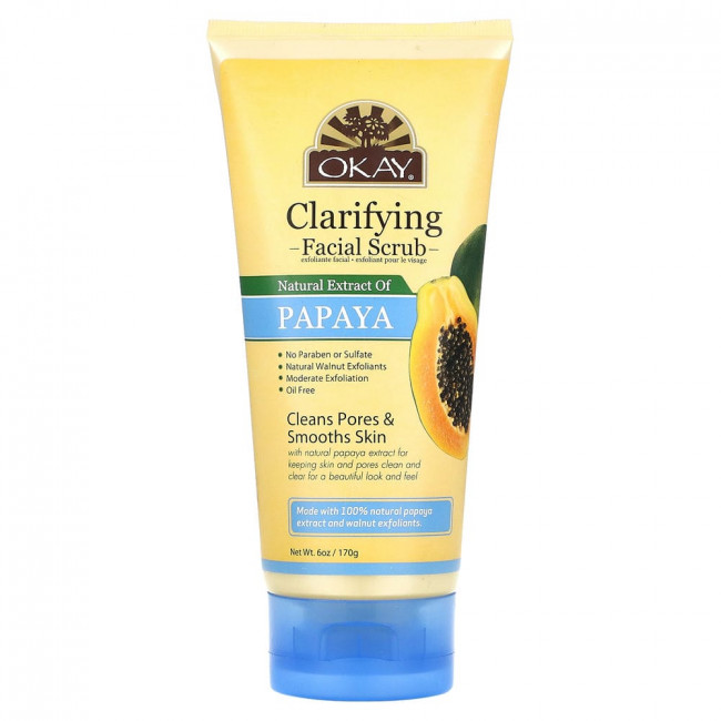 Okay Pure Naturals, Clarifying Facial Scrub, Natural Extract of Papaya, 6 oz (170 g)