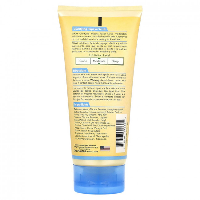 Okay Pure Naturals, Clarifying Facial Scrub, Natural Extract of Papaya, 6 oz (170 g)