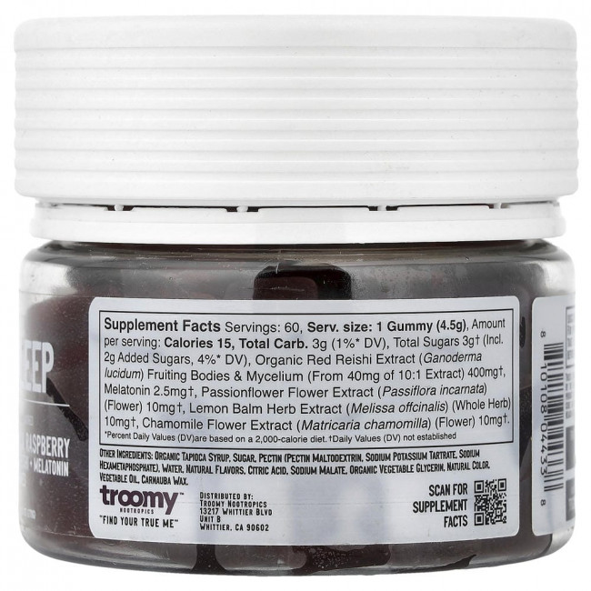 Troomy Nootropics, Sleep, Functional Mushroom Gummies, Black Raspberry, 60 Gummies Troomy Nootropics, Sleep, Functional Mushroom Gummies, Black Raspberry, 60 Gummies