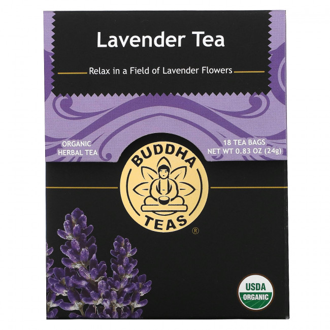Buddha Teas, Органический травяной чай, лаванда, 18 чайных пакетиков, 24 г (0,83 унции) Buddha Teas, Органический травяной чай, лаванда, 18 чайных пакетиков, 24 г (0,83 унции)