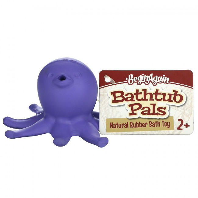 Begin Again Toys, Bath Bath Pals, игрушки для ванны из натурального каучука, осьминог, от 2 месяцев, 1 штука Begin Again Toys, Bath Bath Pals, игрушки для ванны из натурального каучука, осьминог, от 2 месяцев, 1 штука
