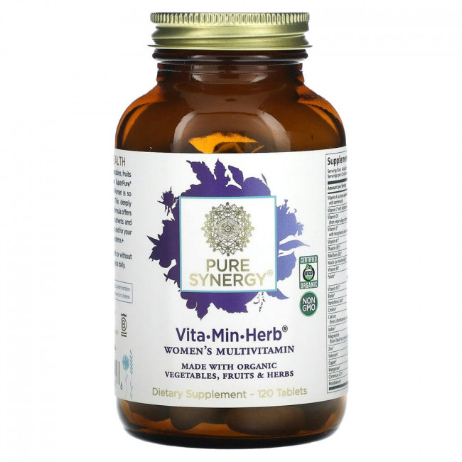 Pure Synergy, Vita-Min-Herb, мультивитамины для женщин, 120 таблеток Pure Synergy, Vita-Min-Herb, мультивитамины для женщин, 120 таблеток