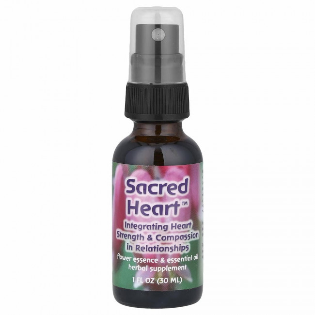 Flower Essence Services, 'Священное сердце', цветочная эссенция с эфирным маслом, 1 жидкая унция (30 мл) Flower Essence Services, 'Священное сердце', цветочная эссенция с эфирным маслом, 1 жидкая унция (30 мл)