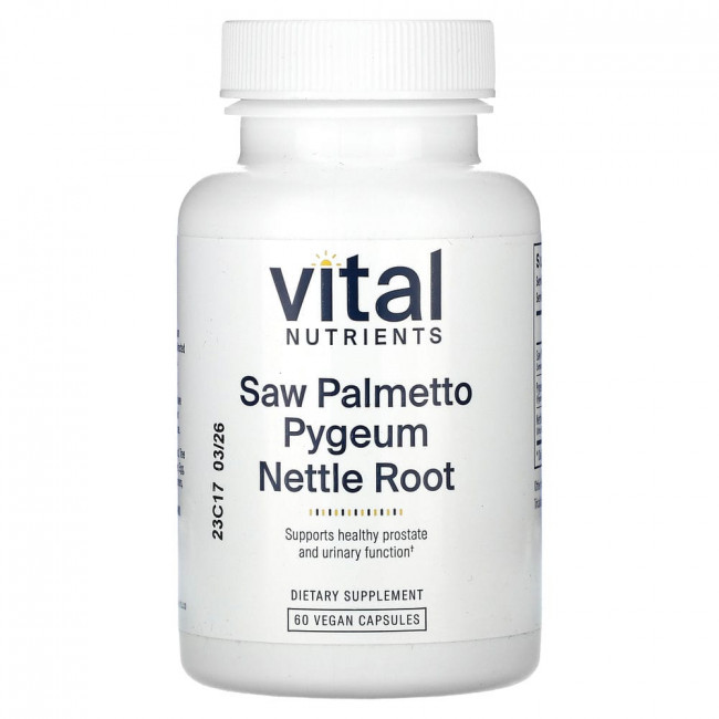 Vital Nutrients, Saw Palmetto Pygeum Nettle Root, 60 Vegan Capsules