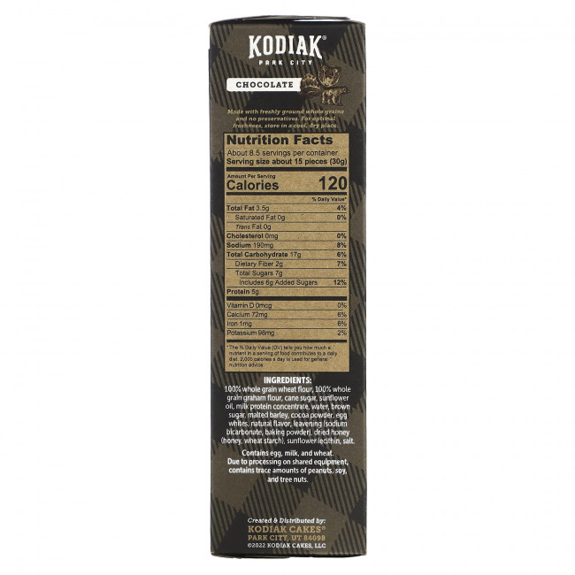 Kodiak Cakes, Bear Bites, запеченные крекеры с шоколадом, 255 г (9 унций) Kodiak Cakes, Bear Bites, запеченные крекеры с шоколадом, 255 г (9 унций)