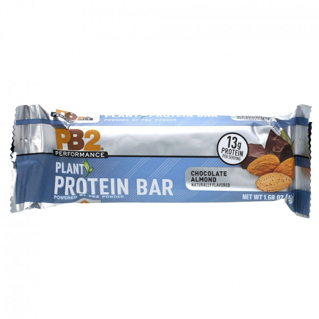 PB2 Foods, PB2 Performance, Plant Protein Bars, Chocolate Almond, 5 Bars, 1.58 oz (45 g) Each