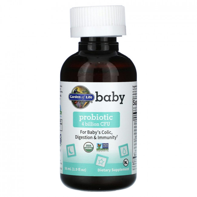 Garden of Life, Baby, Probiotic, пробиотик для детей, 4 млрд КОЕ, 56 мл (1,9 жидк. унций) Garden of Life, Baby, Probiotic, пробиотик для детей, 4 млрд КОЕ, 56 мл (1,9 жидк. унций)