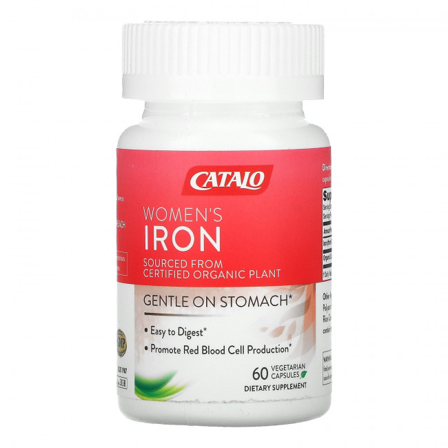 Catalo Naturals, железо для женщин, 60 вегетарианских капсул Catalo Naturals, железо для женщин, 60 вегетарианских капсул