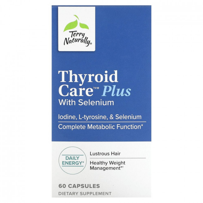 Terry Naturally, Thyroid Care Plus, забота о щитовидной железе, 60 капсул Terry Naturally, Thyroid Care Plus, забота о щитовидной железе, 60 капсул