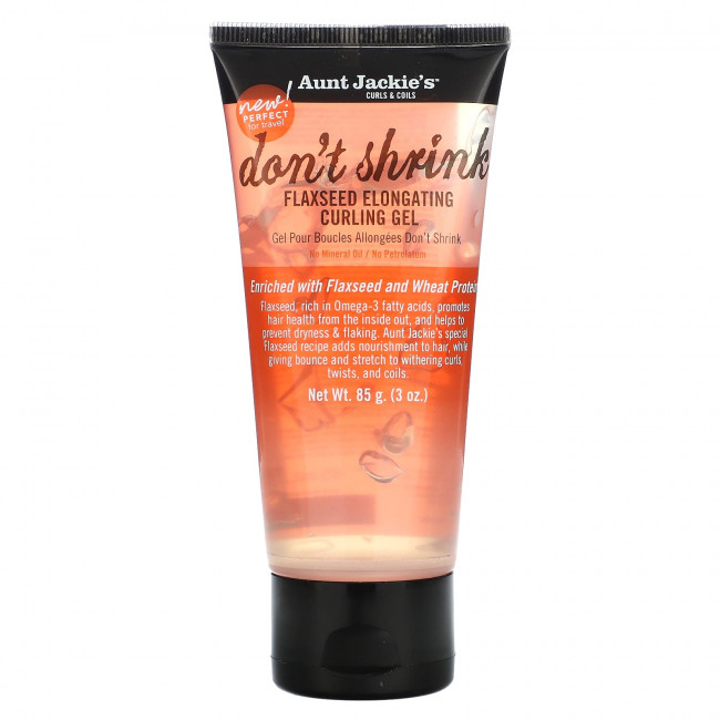 Aunt Jackie's Curls & Coils, Don't Shrink, удлиняющий гель для завивки волос из семян льна, 85 г (3 унции) Aunt Jackie's Curls & Coils, Don't Shrink, удлиняющий гель для завивки волос из семян льна, 85 г (3 унции)