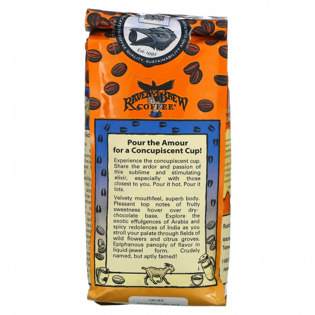 Raven's Brew Coffee, Three Peckered Billy Goat Coffee, органический, цельные зерна, темная обжарка, 340 г (12 унций) Raven's Brew Coffee, Three Peckered Billy Goat Coffee, органический, цельные зерна, темная обжарка, 340 г (12 унций)