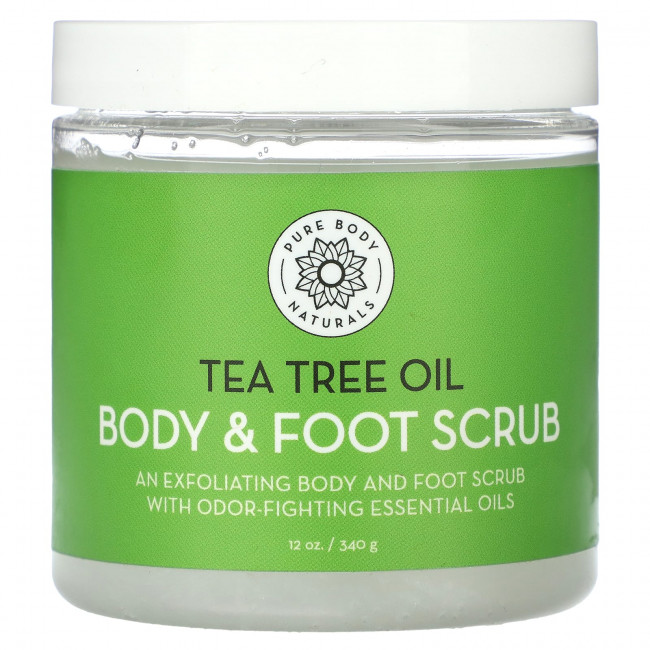 Pure Body Naturals, Масло чайного дерева, скраб для тела и ног, 340 г (12 унций) Pure Body Naturals, Масло чайного дерева, скраб для тела и ног, 340 г (12 унций)