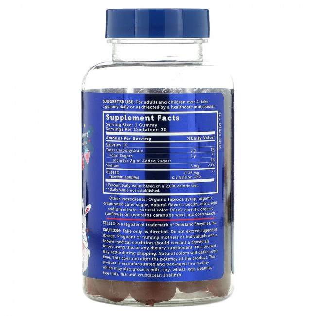 LoveBug Probiotics, Детские пробиотики, жевательные мармеладки, клубника, 2,5 млрд КОЕ, 30 жевательных таблеток LoveBug Probiotics, Детские пробиотики, жевательные мармеладки, клубника, 2,5 млрд КОЕ, 30 жевательных таблеток