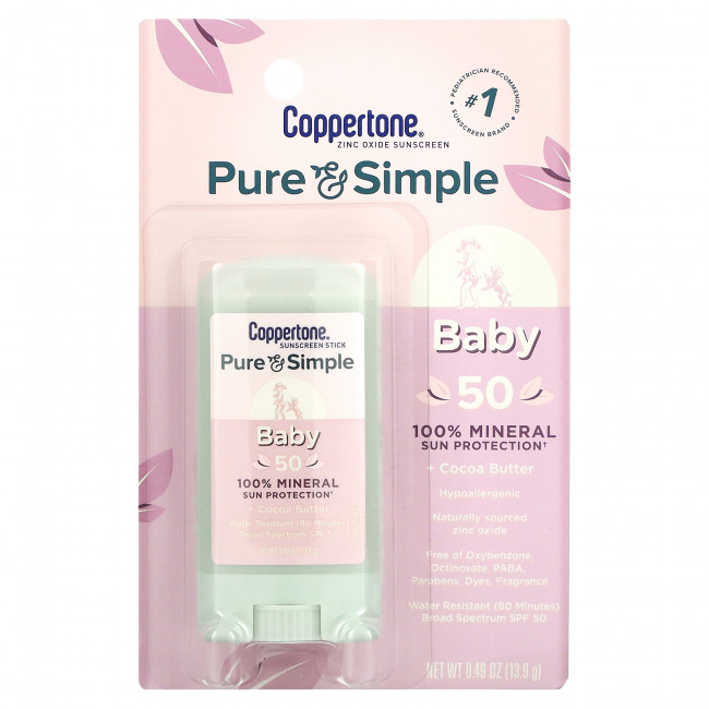 Coppertone, Baby, солнцезащитный стик, SPF 50, 13,9 г (0,49 унции) Coppertone, Baby, солнцезащитный стик, SPF 50, 13,9 г (0,49 унции)