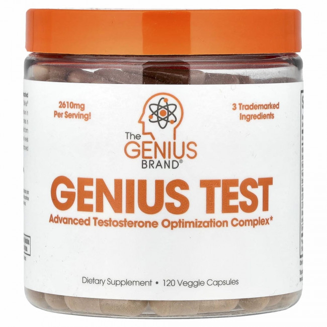 The Genius Brand, Genius Test, улучшенный комплекс для повышения уровня тестостерона, 120 растительных капсул The Genius Brand, Genius Test, улучшенный комплекс для повышения уровня тестостерона, 120 растительных капсул