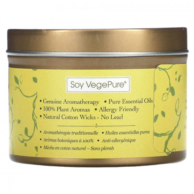 Aroma Naturals, Soy VegePure, Ambiance, свеча для путешествий в жестяной банке, апельсин и лемонграсс, 79,38 г (2,8 унции) Aroma Naturals, Soy VegePure, Ambiance, свеча для путешествий в жестяной банке, апельсин и лемонграсс, 79,38 г (2,8 унции)