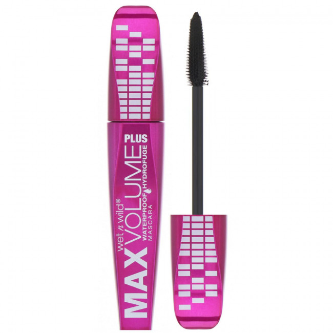 Wet n Wild, Водостойкая тушь для ресниц Max Volume Plus, оттенок Amp'd Black, 8 мл Wet n Wild, Водостойкая тушь для ресниц Max Volume Plus, оттенок Amp'd Black, 8 мл