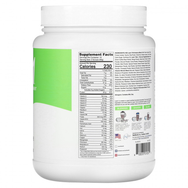 Lean1, Original, сжигающий жир протеиновый коктейль, печенье и сливки, 900 г (1,98 фунта) Lean1, Original, сжигающий жир протеиновый коктейль, печенье и сливки, 900 г (1,98 фунта)